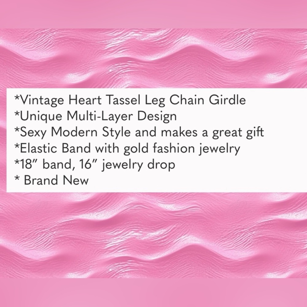 SOLD Sexy Gold Heart Tassle Girdle - Picture 5 of 5